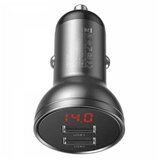 Baseus Auto punjač 2*Usb A 24W Digital Display crna | ePonuda.com