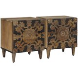 Noćni ormar 2 pcs Smeđa 40 x 33,5 x 46 cm Čvrsto drvo manga | shoptok.hr