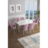Hanah home Hanah Kućni set Trpezarijski sto i 6 stolica Han, roze i bijela | Eponuda.ba