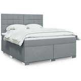 vidaXL Box spring postelja z vzmetnico svetlo siva 180x200 cm blago | Shoptok.si