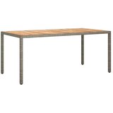 vidaXL Vrtna miza 190x90x75 cm poli ratan in akacijev les siva Cene