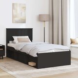  Okvir za krevet Crna 90 x 190 cm Čvrsto borovo drvo | shoptok.hr