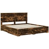  Konstrukcija postelje z vzglavjem Dimljeni oreh 200 x 200 cm, (5000104453) | Shoptok.si
