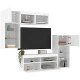 vidaXL Komplet TV omaric LED 5-delni bel inženirski les | Shoptok.si