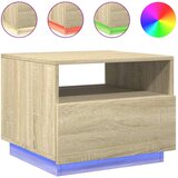  Stolić za kavu s LED svjetlima boja hrasta sonome 50x49x40 cm | shoptok.hr