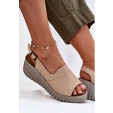 ARTIKER Women's Sandals Made Of Natural Leather On Wedge Beige | shoptok.hr