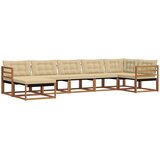  Set vanjskih sofa 7 kom. Prirodna i bež Čvrsto drvo akacije | shoptok.hr