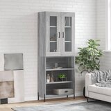vidaXL Visoka komoda siva sonoma 69,5x34x180 cm inženirski les | Shoptok.si