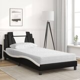 Krevet Viana s madracem crno-bijeli 100 x 200 cm od umjetne kože | Eponuda.com