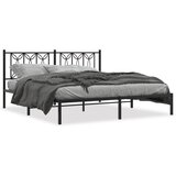 vidaXL Kovinski posteljni okvir z vzglavjem črn 183x213 cm | Shoptok.si
