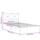  Metalni okvir za krevet s uzglavljem crni 100x190 cm | shoptok.hr