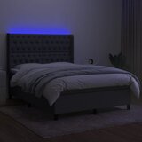  box spring s madracem LED tamnosivi 140x190 cm tkanina | shoptok.hr