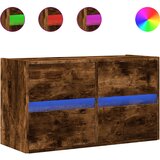 Maison Chic Stenska TV omarica - TV stojalo - Televizijska omarica z LED lučkami dimljeni hrast 80x31x45 cm, (21701796) | Shoptok.si