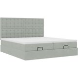 vidaXL Otomanski posteljni okvir z vzmetnicami siv 180x200cm žamet | Shoptok.si