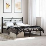 vidaXL Kovinski posteljni okvir z vzglavjem črn 140x200 cm | Shoptok.si