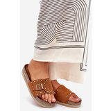 Boto Women&#039;s Platform Slippers With Buckle And Studs Camel Nusithia | Shoptok.si