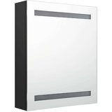 vidaXL LED kopalniška omarica z ogledalom črna 50x14x60 cm | Shoptok.si