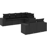 Maison Chic Seti vrtnega pohištva - Vrtna garnitura - Vrtni pohištvo set 7-delna z blazinami črn poli ratan, (21801950) | Shoptok.si