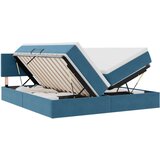  Postelja s shranjevanjem z vzmetnico Temno modra 100 x 200 cm, (5000099544) | Shoptok.si