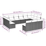  13-dijelni set vrtnih sofa s jastucima poliratan Bež | shoptok.hr