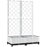  Vrtna sadilica s rešetkom bijela 80 x 40 x 121,5 cm PP | Eponuda.ba