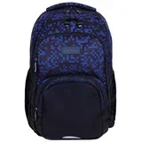 Ranac đački anatomski 3zipa 1džep AB200 Blue Bricks 25.502025049 crno-plavi