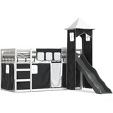 The Living Store Pograd s toboganom in zavesami bel in črn 80x200 cm - Pograd, (21625195) | Shoptok.si