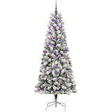  Umjetno božićno drvce s nogom Zelena i bijela 210 cm | shoptok.hr