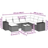  8-dijelni set vrtnih sofa od poliratana s jastucima crni | shoptok.hr