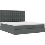 vidaXL Otomanski krevet s madracem i LED tamnosivi 160x200cm tkanine | shoptok.hr