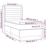 Box spring postelja z vzmetnico svetlo siv 90x190 cm žamet, (20901629) | Shoptok.si
