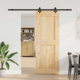  Klizna vrata NARVIK Prirodna i crna 85 x 210 cm (213,5 cm) | shoptok.hr