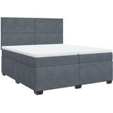  Krevet s oprugama i madracem tamnosivi 200x200 cm baršunasti | shoptok.hr
