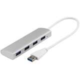 Deltaco USB 3.0 Hub s 4 USB-A Porta, Aluminijski, 0,3m, Srebrni | shoptok.hr