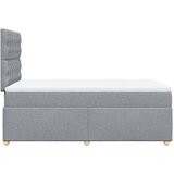 vidaXL Boxspring postelja z vzmetnico svetlo siva 120x190 cm blago | Shoptok.si
