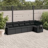 The Living Store Vrtna sedežna garnitura 6-delna z blazinami črna poli ratan - Vrtna Sedežna Garniture, (21467175) | Shoptok.si