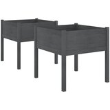Maison Chic Vrtno cvetlično korito - Cvetlični Lonec 2 kosa sivo 70x70x70 cm trdna borovina, (21789522) Cene