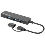 Manhattan USB-C HUB 4 porta 180863 3.2 G1+USB-C/5Gbps/Crna | Eponuda.ba