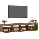TV ormarić s LED svjetlima boja dimljenog hrasta 210x35x40 cm | shoptok.hr