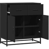 vidaXL Komoda črna 68x35x76 cm inženirski les in kovina | Shoptok.si