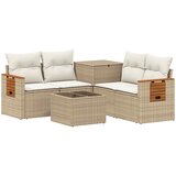  Set sofe 6 kom. Bež i krem bijela Poli Rattan i čelik | shoptok.hr