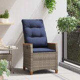  Ležeči vrtni stol Siva in mornarsko modra 64 x 57,5 x 112 cm, (5000285812) | Shoptok.si