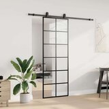  Klizna vrata s priborom crna 76 x 205 cm od ESG stakla | shoptok.hr