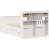  Posteljni okvir brez vzmetnice bela 135x190 cm trdna borovina, (21607885) | Shoptok.si