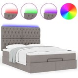 vidaXL otomanski okvir kreveta s madraca smeđesivi 140x200cm tkanine | shoptok.hr