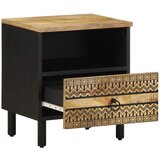 Maison Chic Nočna omarica - Nočna miza črna 40x33x46 cm Masivni neobdelan les Mango, (21688792) | Shoptok.si