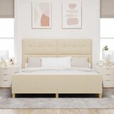  Krevetna konstrukcija s uzglavljem Krema 180 x 200 cm tkanina | Eponuda.com