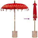  Balineški Parasol Crvena 180-190 cm Pamuk solidno drvo | shoptok.hr