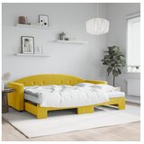 vidaXL Izvlečna dnevna postelja z vzmetnicami rumena 80x200 | Shoptok.si