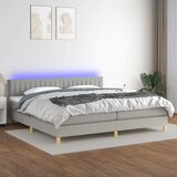  box spring s madracem LED svjetlosivi 200x200 cm tkanina | shoptok.hr